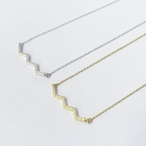 Wave Shaped Fashion Light Luxury Niche S925 Pure Silver With Zirconia Stone Locking Chain