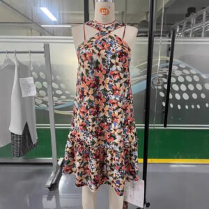 Womens Western-style Halterneck Skirt With Crisscross Shoulder Straps