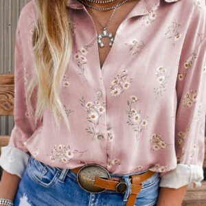 Women's Fashionable Simple Printed Long-sleeved Shirt