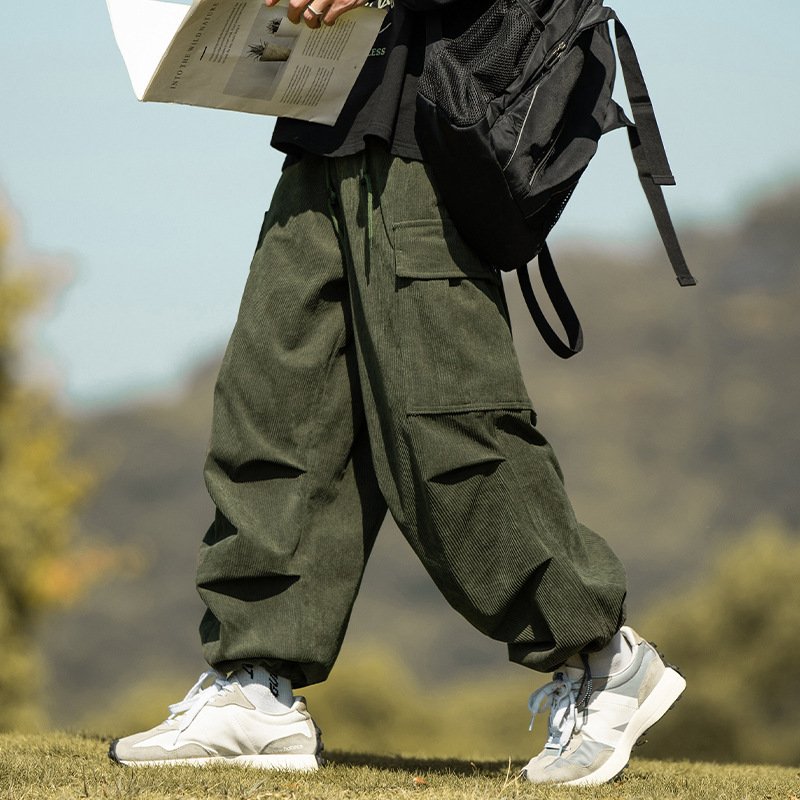 Autumn And Winter Straight Casual Wide-leg Corduroy Overalls Men - Image 2