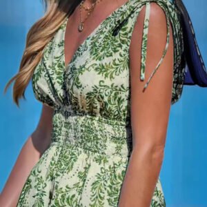 Slimming Green Ruched-waist Dress