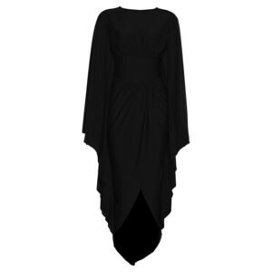 Trendy Solid-color Pleated Patchwork High-waist Split Dress