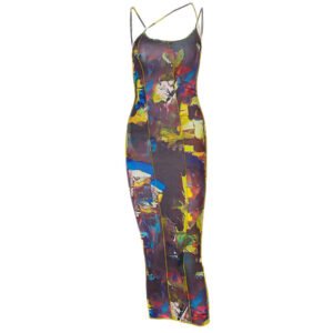 Summer Women's Sling Print Halter Dress
