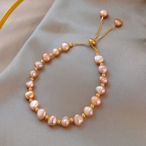 Womens Stylish Baroque Freshwater Pearl Bracelet