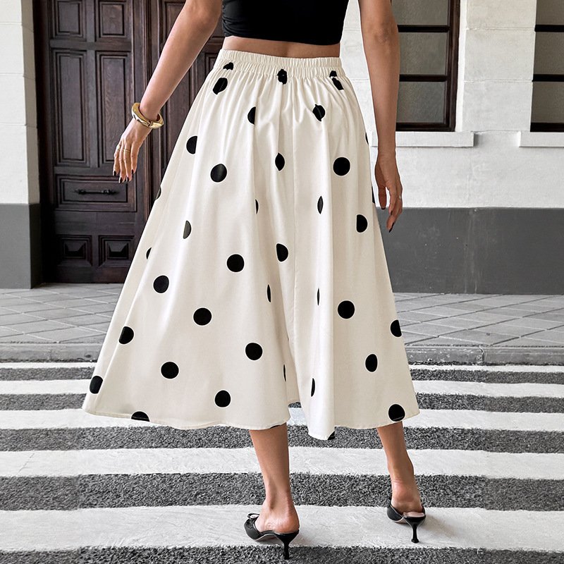 New Exquisite Polka-dot Retro Elegant A-line Skirt - Image 4