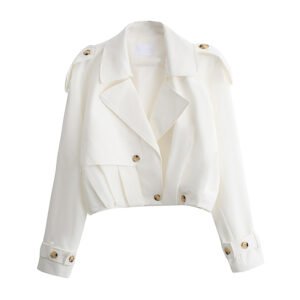 Women's Loose Retro Double Breasted Short Trench Coat