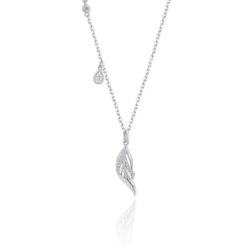 925 Sterling Silver Minimalist Feather Ginkgo Leaf Necklace With A Luxe Finish - Image 5