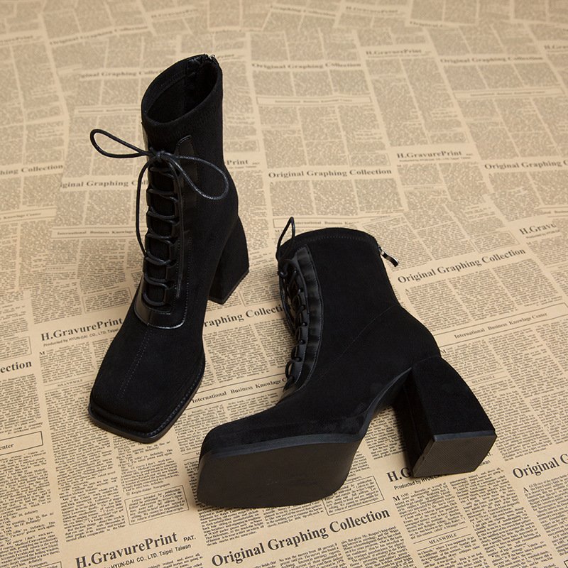 Ultra-high Heel Short Martin Early Autumn Women's Boots - Image 4