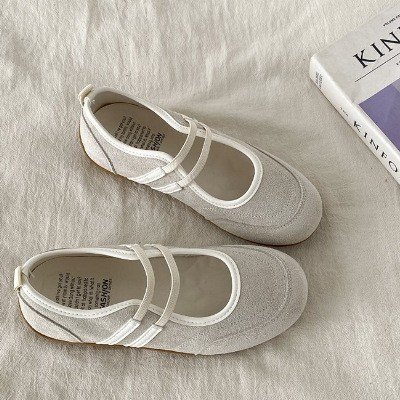 Double Drawstring Retro Round Toe Flat Bottom Shallow Mouth Casual Shoes - Image 4