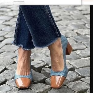 Women's Fashion High Heel Stitching Plus Size Elegant Pumps