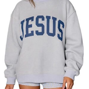 Printed Letter Crewneck Long-sleeve Loose-fitting Versatile Hoodie