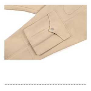 Retro Two-color Casual Pocket Micro-flare Pants National Trend