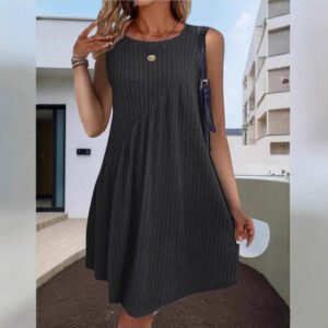 Irregularly Brushed Solid-Color Sleeveless Jumpsuit For Women