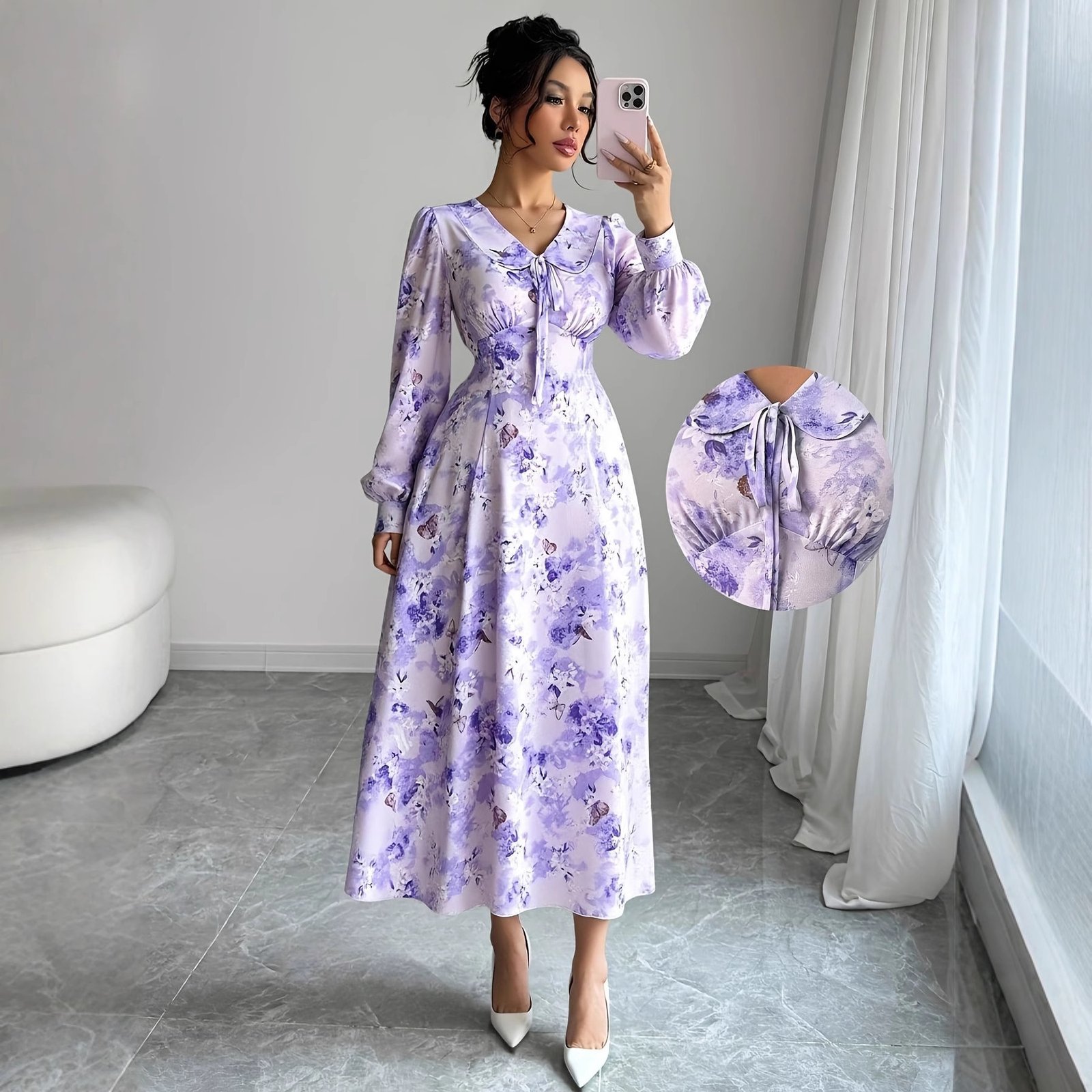 French-inspired Romantic Waist-cinching Dress That Beautifully Highlights Your Alluring