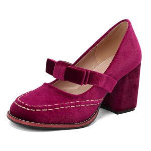 Womens Stylish Low-cut High Heels With A Bow Detail