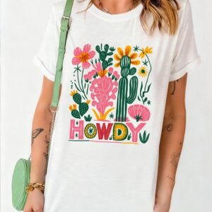 Women's Casual Round Neck Versatile Embroidered Short Sleeve