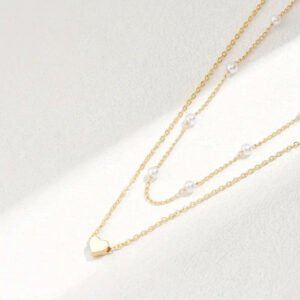 Womens Retro Alloy Layered Clavicle Necklace