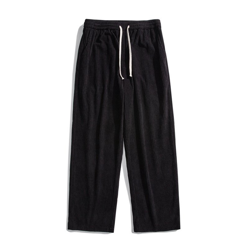 Fleece-lined Thick Loose Straight Corduroy Pants - Image 8