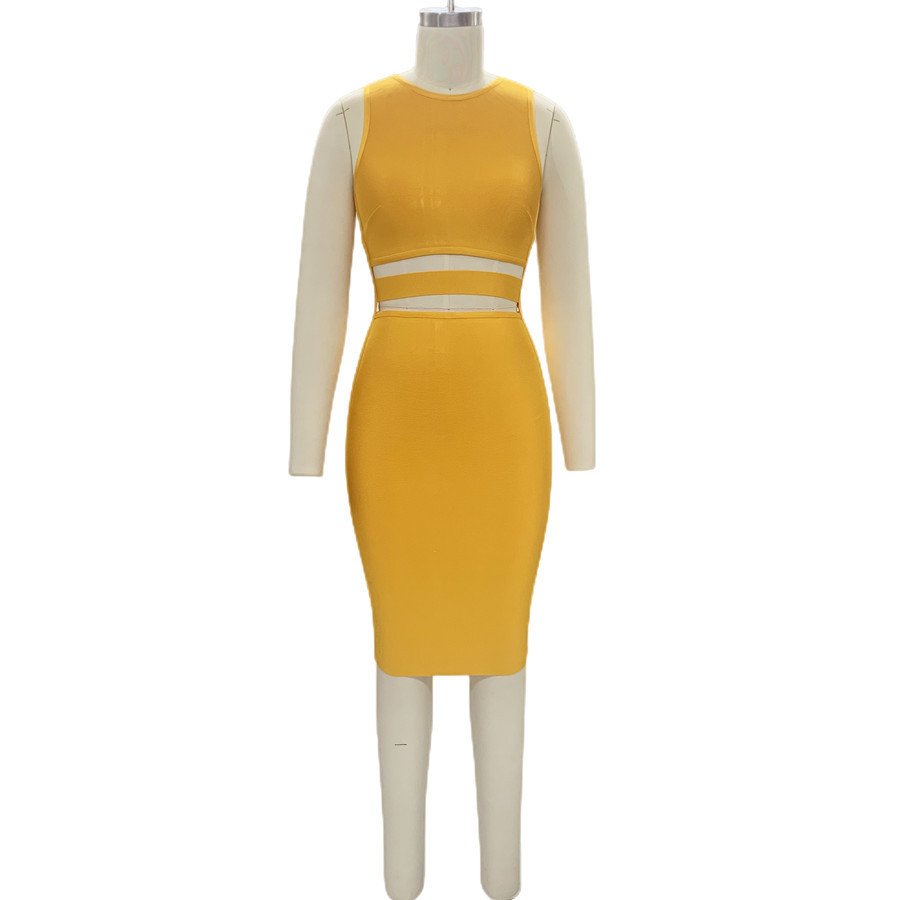 Womens Casual Sexy Tight-fitting Bandage Knee-length Sheath Dress - Image 6