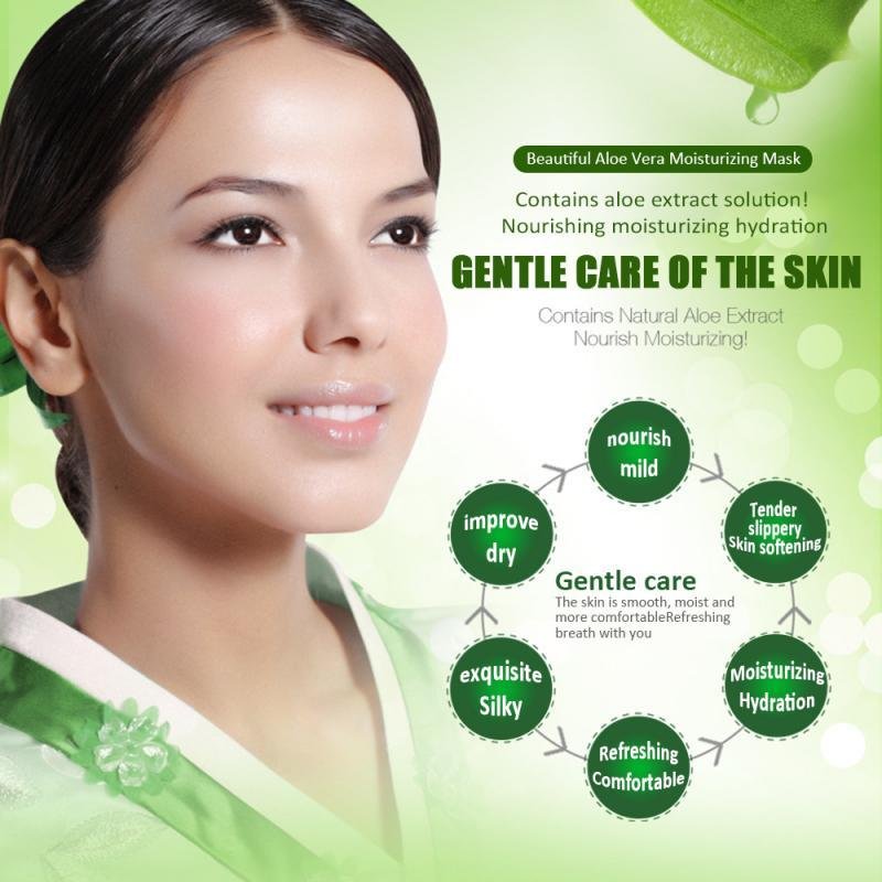 Beautiful Image Aloe Facial Mask Moisturizing Natural Aloe Vera Gel Cosmetic Care - Image 2