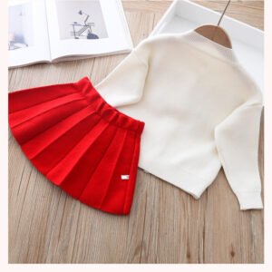 Two-piece Baby Girl Mink Wool Sweater Dress