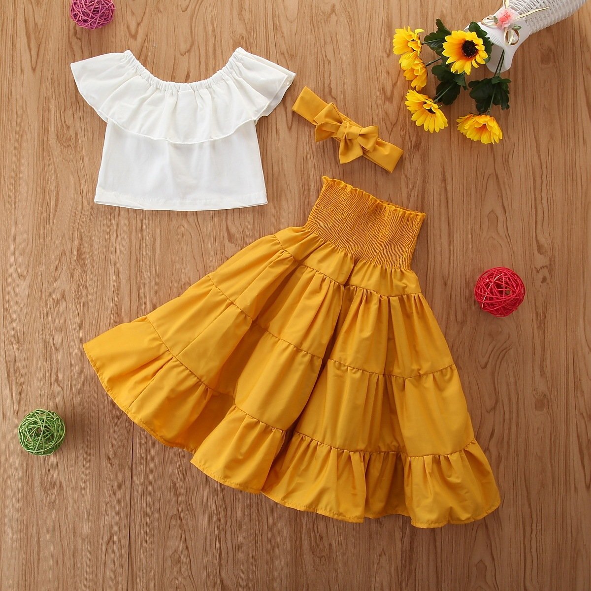 European And American Ins Net Red Girls Children's Clothing Ruffled Tops Waist Lanterns - Image 4