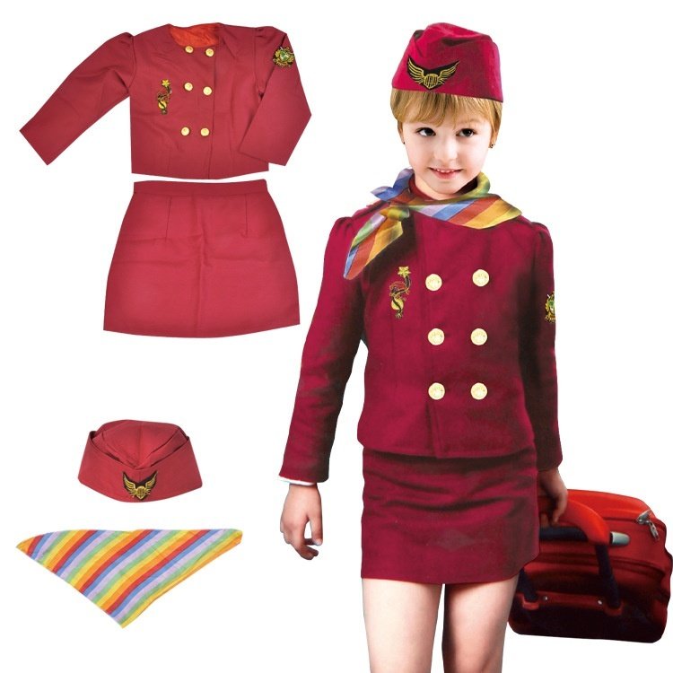 Children's Captain Clothing Girls Stewardess Clothing Holiday Party Performance Wear - Image 4